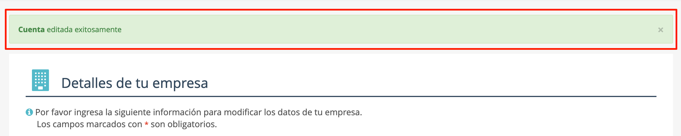 Mensaje de confirmación