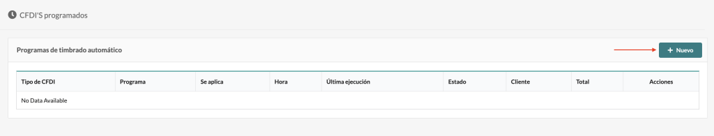 Panel CFDI Programados